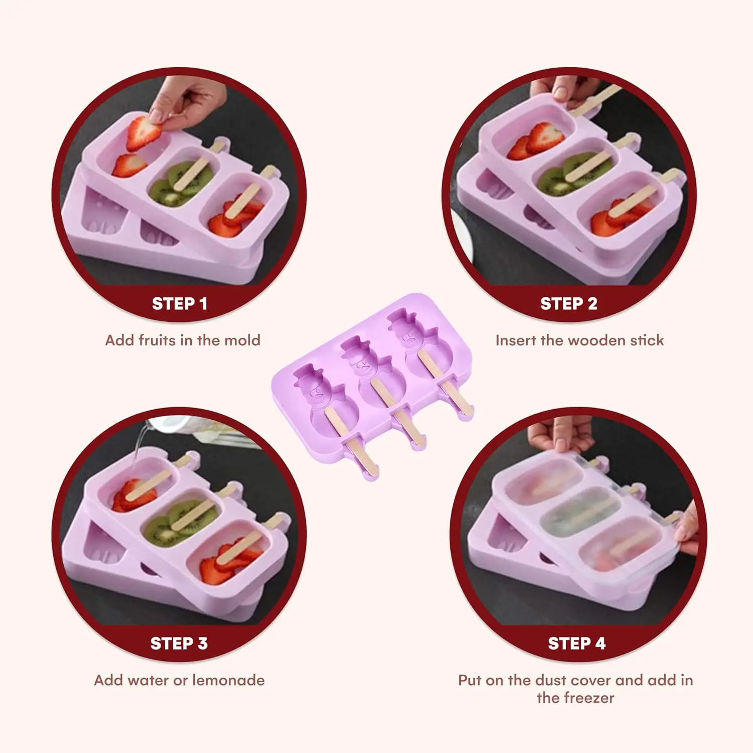 Reusable Ice Cream Mold Popsicle Maker DIY Freezer Ice Lolly Mould Silicone Popsicle Molds Maker Homemade