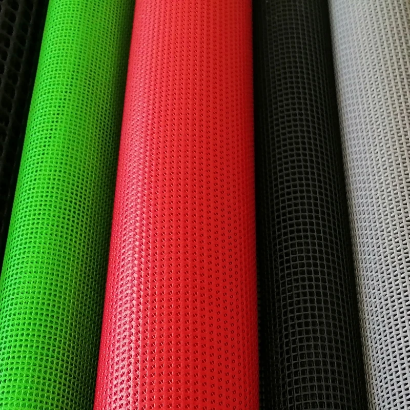 Reinforced Colorful Plastic Mesh PVC Coated Mesh Tarp Materials Vinyl Mesh Fabric