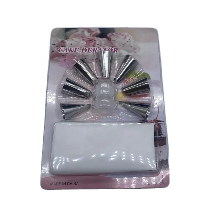 OKSILICONE 9 Pack Reusable Pastry Bags Silicone Icing Tools with Decorating Tips Pastry Tube with Bag Baking Frosting Tools Set