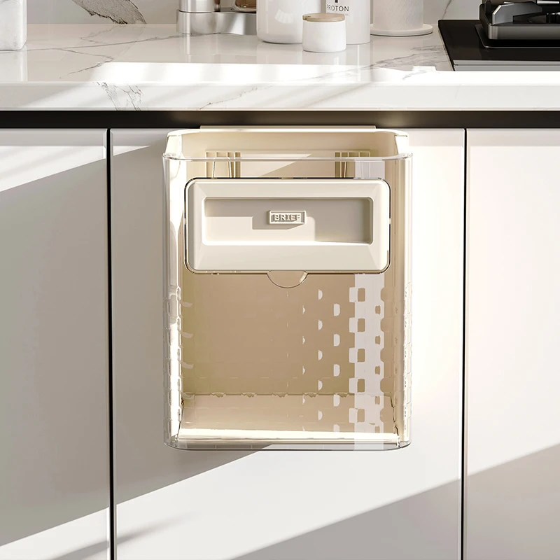 Hot Sale Kitchen and Home Folding Plastic Hanging Trash Can Wall Mounted Trash can for Bathroom Toilet Waste Storage