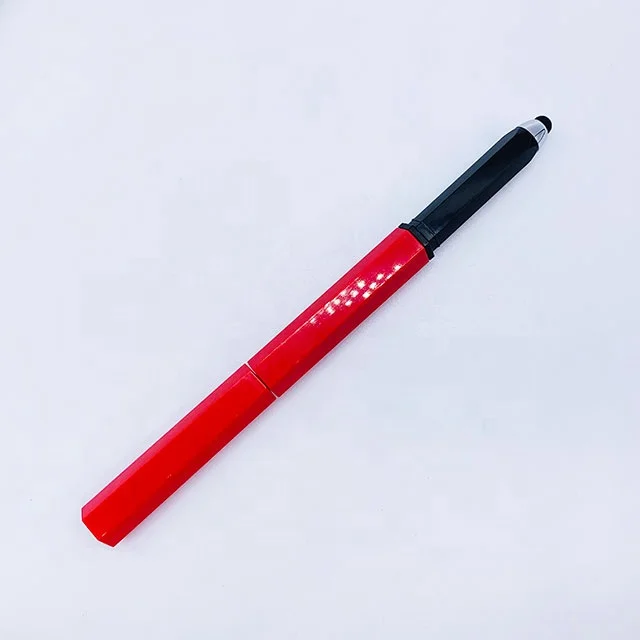 
Customizable logo available for wholesale gift ballpoint pen stylus in black and red 