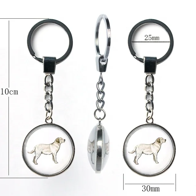 Розничная продажа с фабрики, дешевые фото на заказ, двусторонние круглые брелки с изображением собаки из хрустального стекла