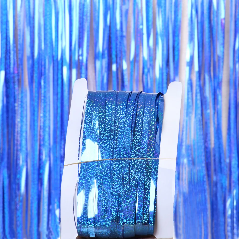 Foil Fringe Curtains Party Decorations 1x2.5m Tinsel Curtain Party Photo Backdrop for Birthday Party Baby Shower or Graduation