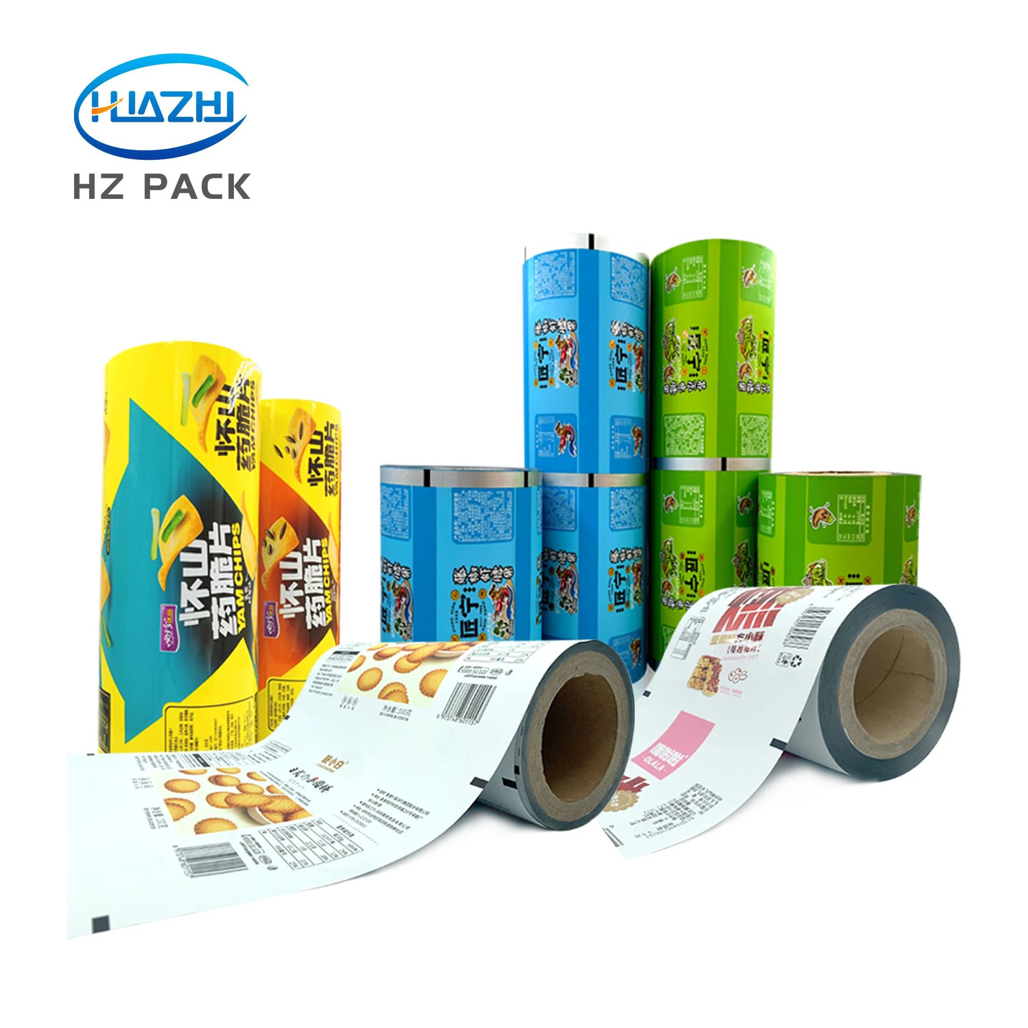 Custom Printed Food Grade Aluminum Foil Plastic Food Packaging Film Roll Puffed Potato Chips Packing Film Packaging Roll Stock