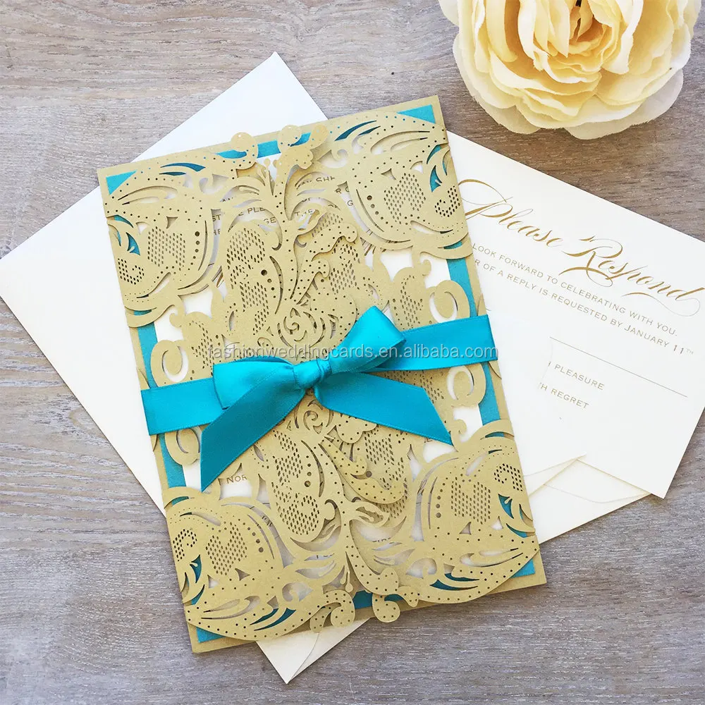 Latest Arabic Laser Cut Customize Muslim Wedding Invitation Cards and customized glitter laser cut birthday invitation cards