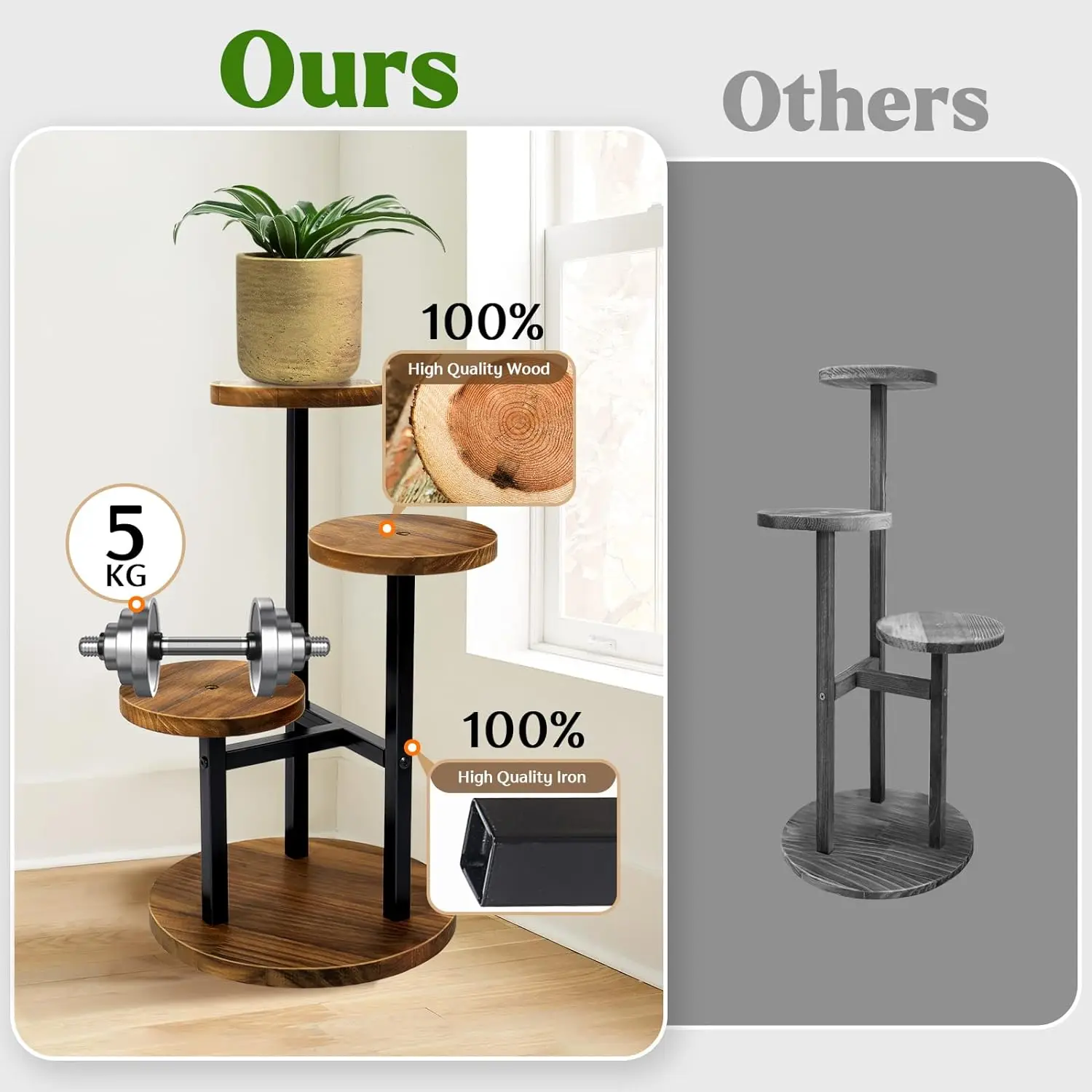 Zhonghuan Brand 3 Tier Plant Stand Indoor Corner Flower Stand Tiered Plant Rack For Indoor Plants Multiple