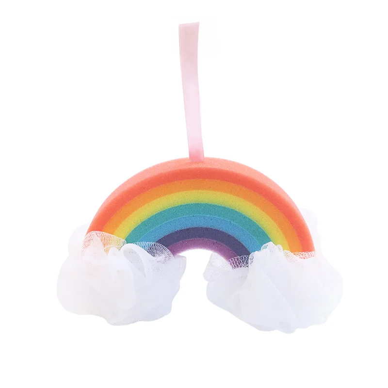 Rainbow Bath Ball Shower Loofah Sponge Cartoon Body Scrubber for Kids