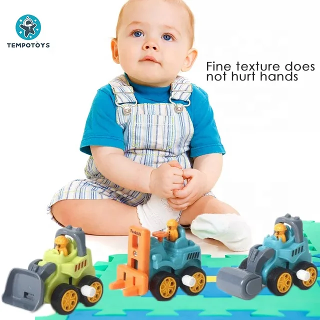 Tempo Toys Cute Small Car Toys Mini Truck Set Engineering Vehicle Kids Friction Toy Vehicle