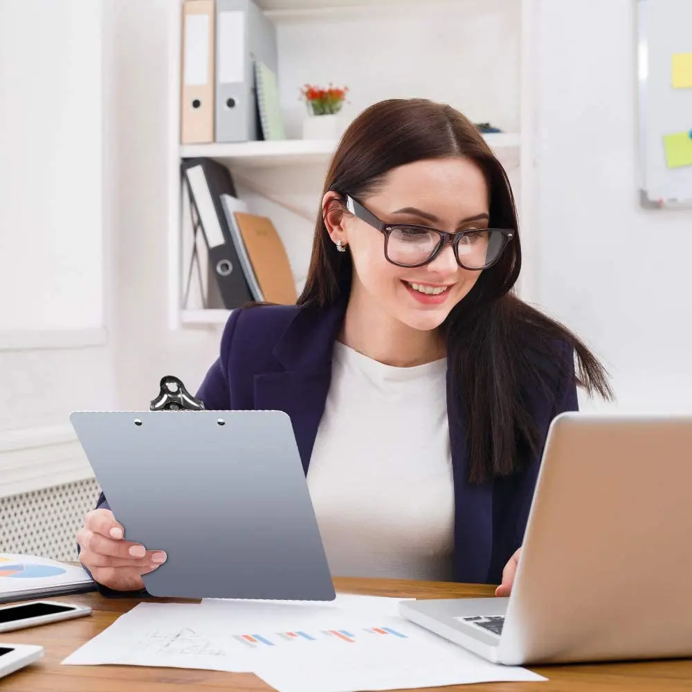 Customized A4 Paper Sheet Metal Foldable Nurse Clipboard with Storage