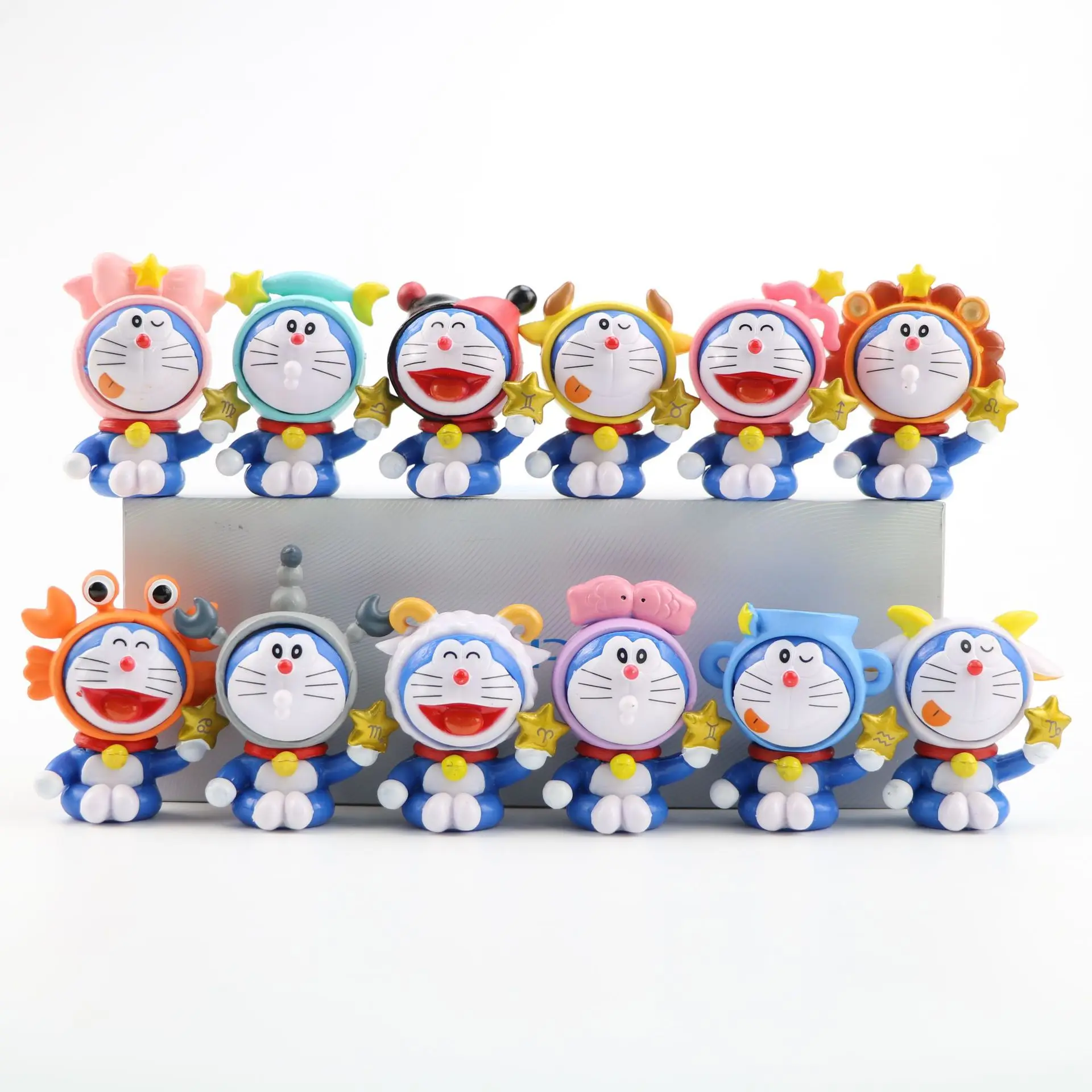 12pcs/set 6cm 12 constellations doraemon action figure PVC model toy for gifts