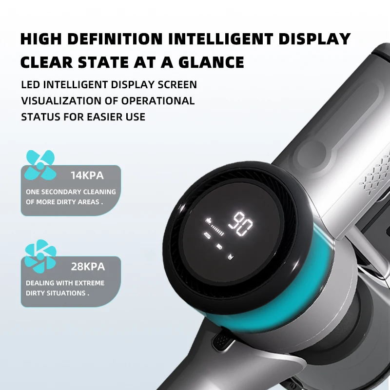 Screen power indicator 28000pa Suction handheld cordless stick vacuum telescopic dust pipe other vacuum cleaners