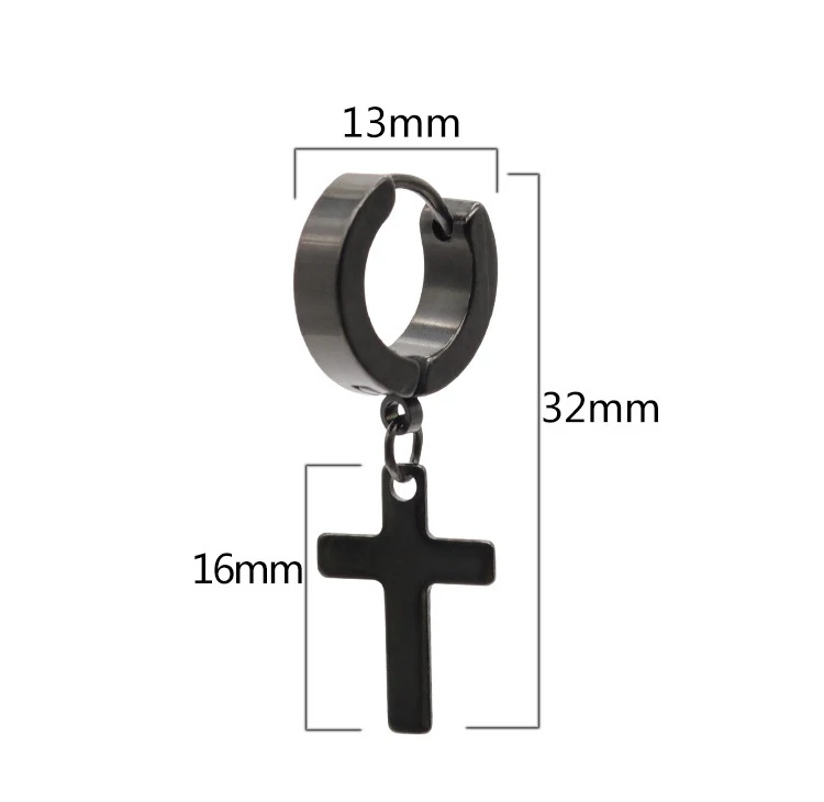 SC Hot Sale Delicate Colorful Stainless Steel Earrings Fashion Earbone Button Punk Sross Hoop Earrings for Men Party Gifts