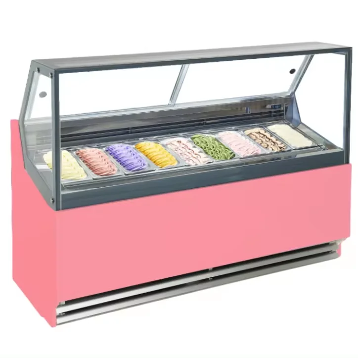 Gelato Showcase Ice-cream Display Stand Commercial Freezer Retail Solutions