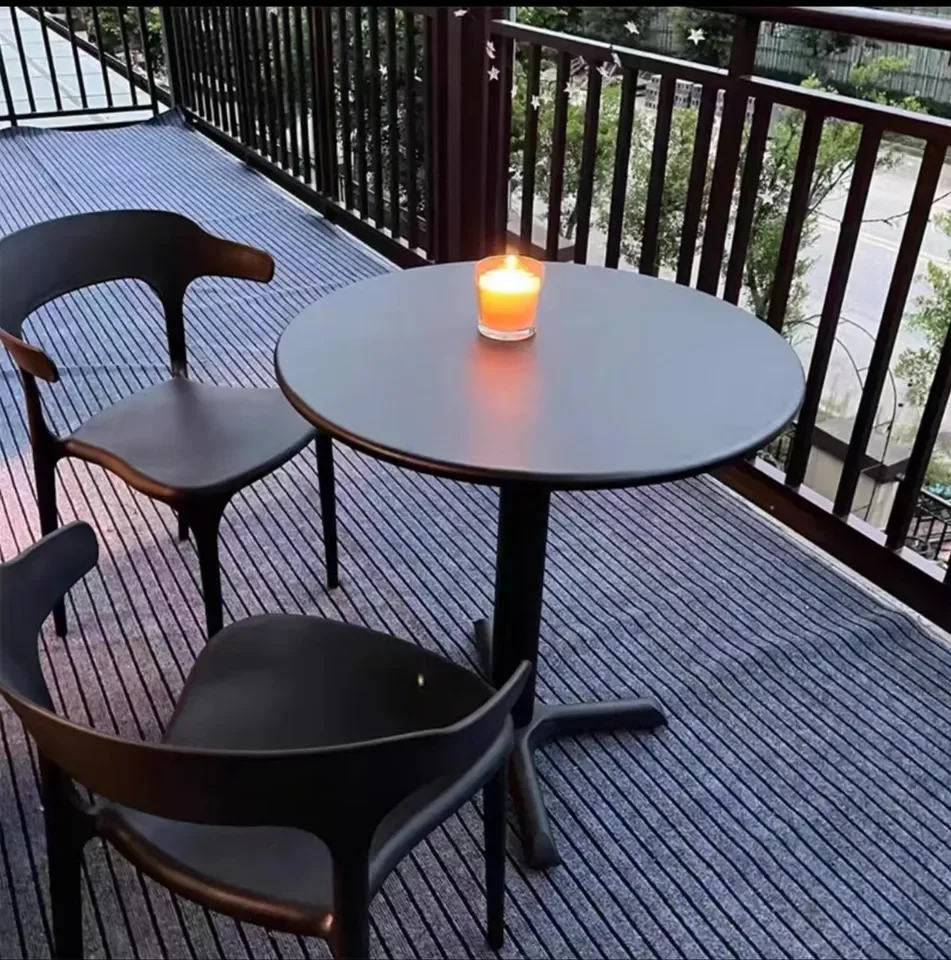 Hot selling Outdoor Carbon steel latte tables garden leisure simple milk tea coffee shop outdoor balcony small round table