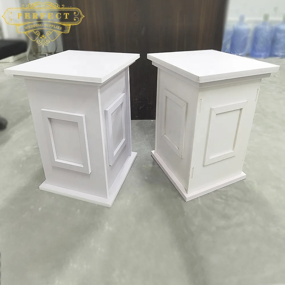 Elegant White Square Luxury Cake Table Display Stand For Wedding Birthday Events Party Decoration Plinths