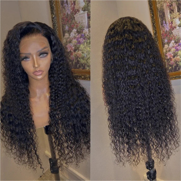 180 Density 13x6 Deep Wave Lace Front Wig Brazilian 13x4 Perruque Lace Frontal Wig Preplucked Bleached Knots Human Hair Lace Wig
