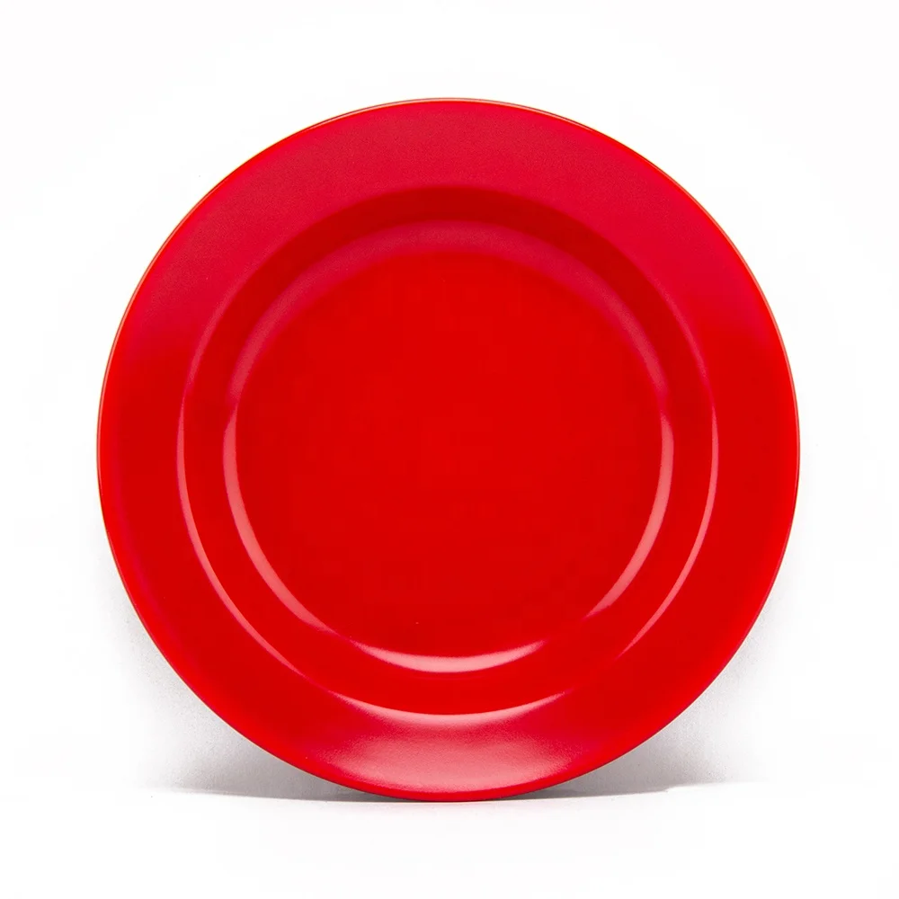 
Cheap Round Deep Dinner Plate Black and Red Two-color Wholesale Restaurant Dinner Plate 