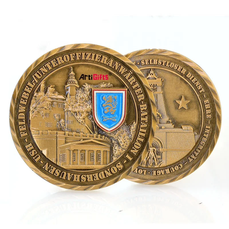 Wholesale Cheap Coin Stamping Dies Custom Plated Antique Bronze Masonic Novelty Personal Challenge Coin