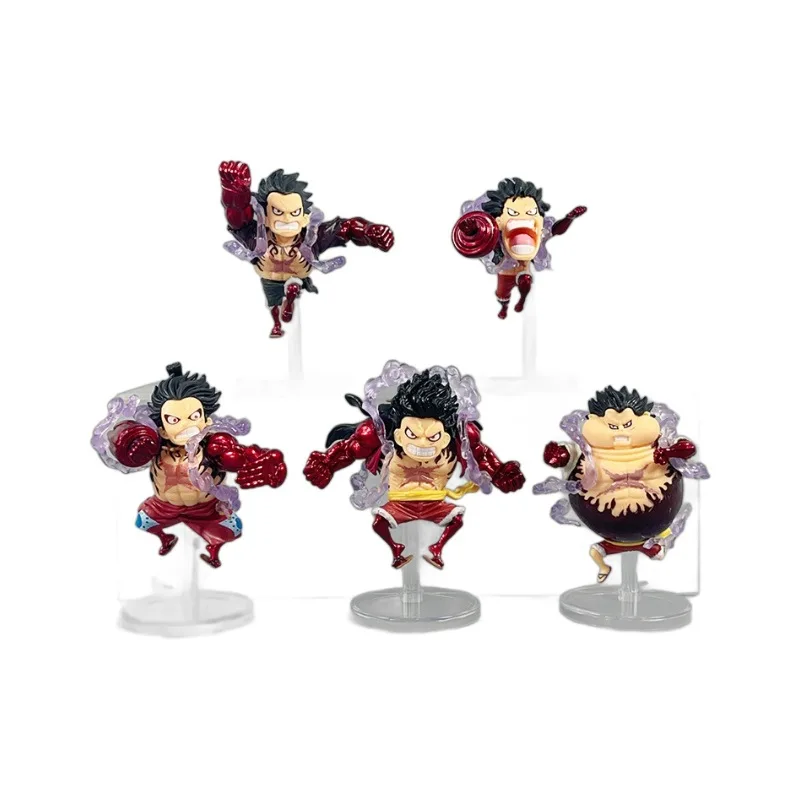 10cm 5PCS/SET GK WCF Gear Fourth 4 Monkey D Luffy PVC Anime Figure Q Version Model Cartoon Toy action figures figurine
