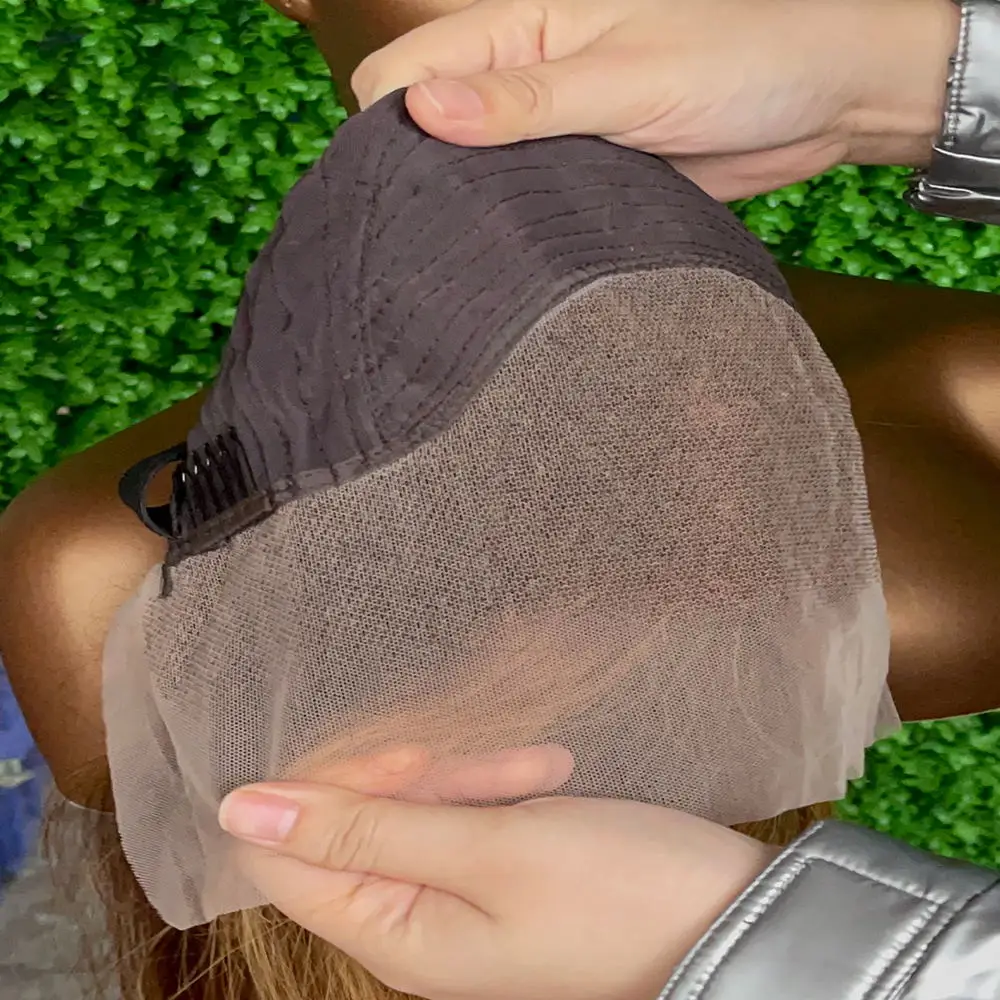 Highlight Color and 4/27 Color 150 Density Water Wavy Lace Frontal Wig, 4/27 Brazilian Virgin Human Hair Lace Front Wigs