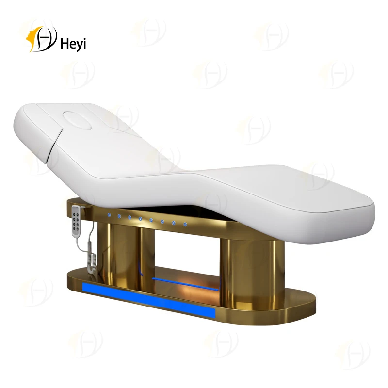 eyelash extension treatment chair electric reclining cosmetic beauty salon facial bed with light