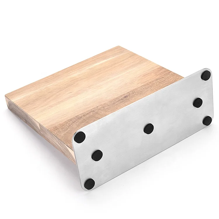 Double Side Display Stand and Storage Grain Wood Magnetic Knife Block with Strong Magnets