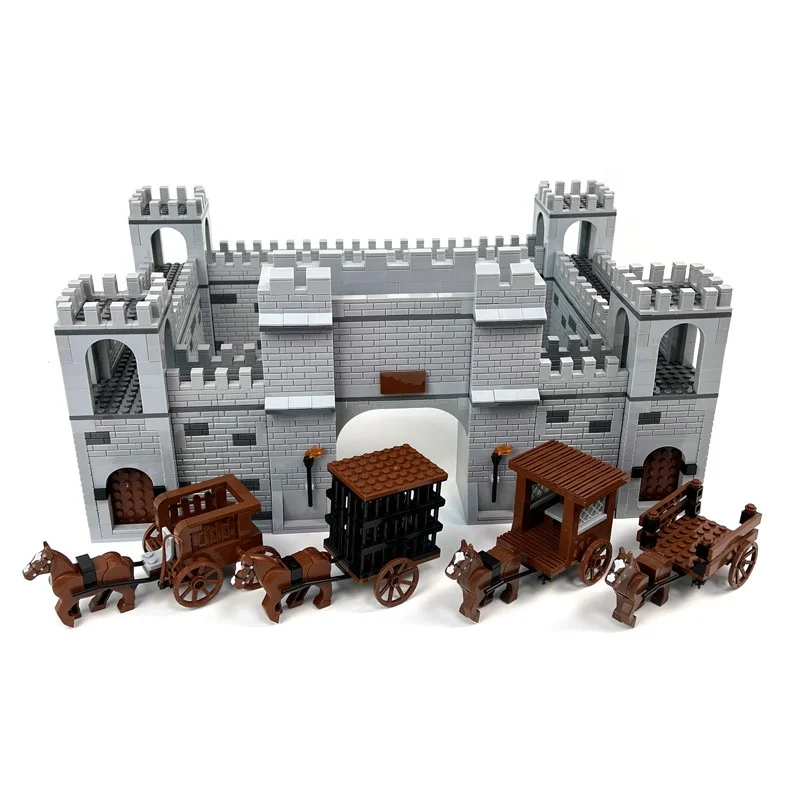 Castle ancient carriage  MOC building blocks / medieval military assembly city wall corner tower war model toys (PA00412)