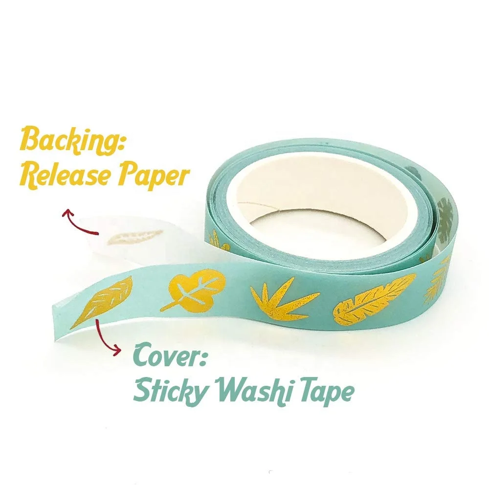 Hot Sale Gold foil Colorful Japanese Masking washi Tape For Scrapbook