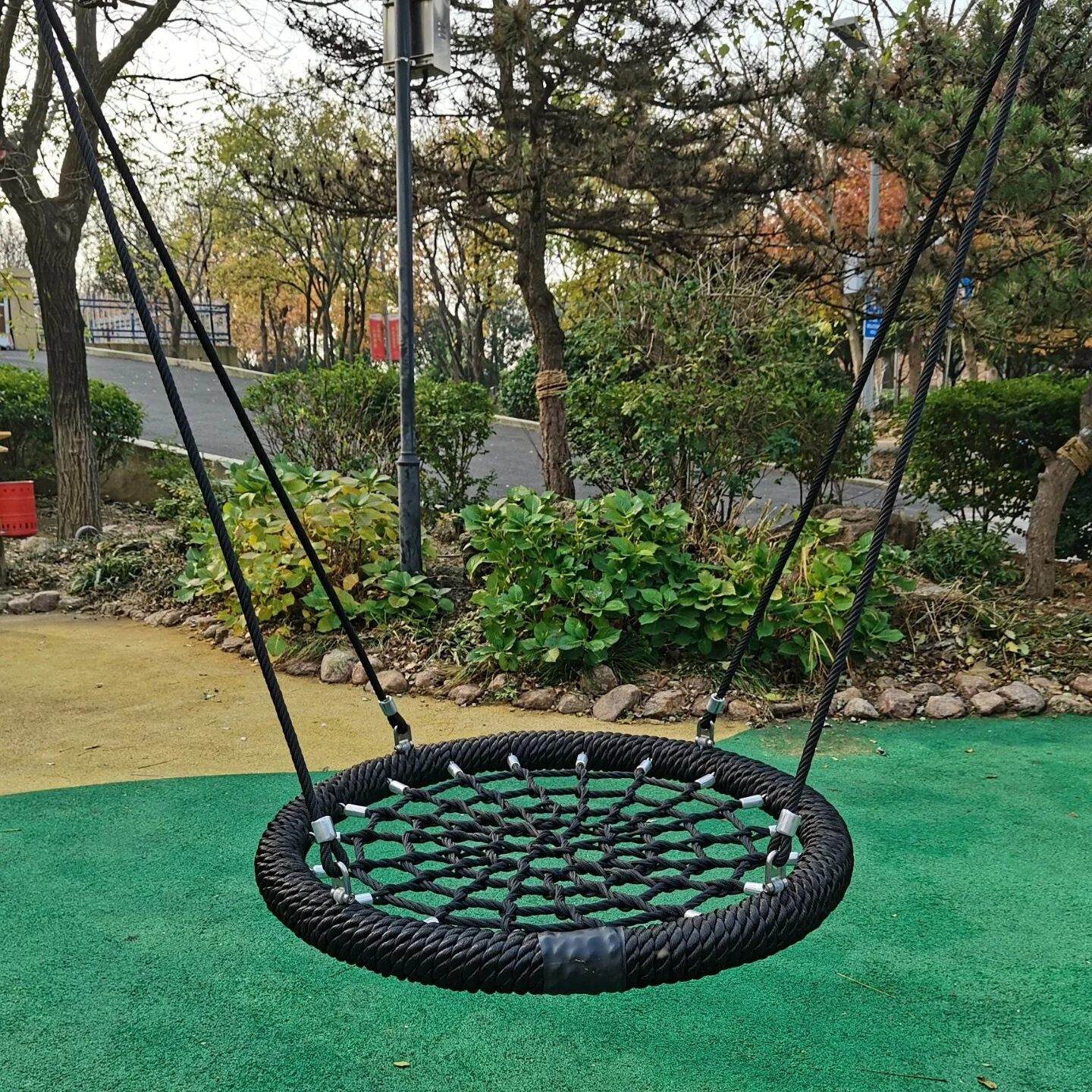 Playground Black Color 100cm Bird Nest Swing Seat Outdoor round rope swing With black Color
