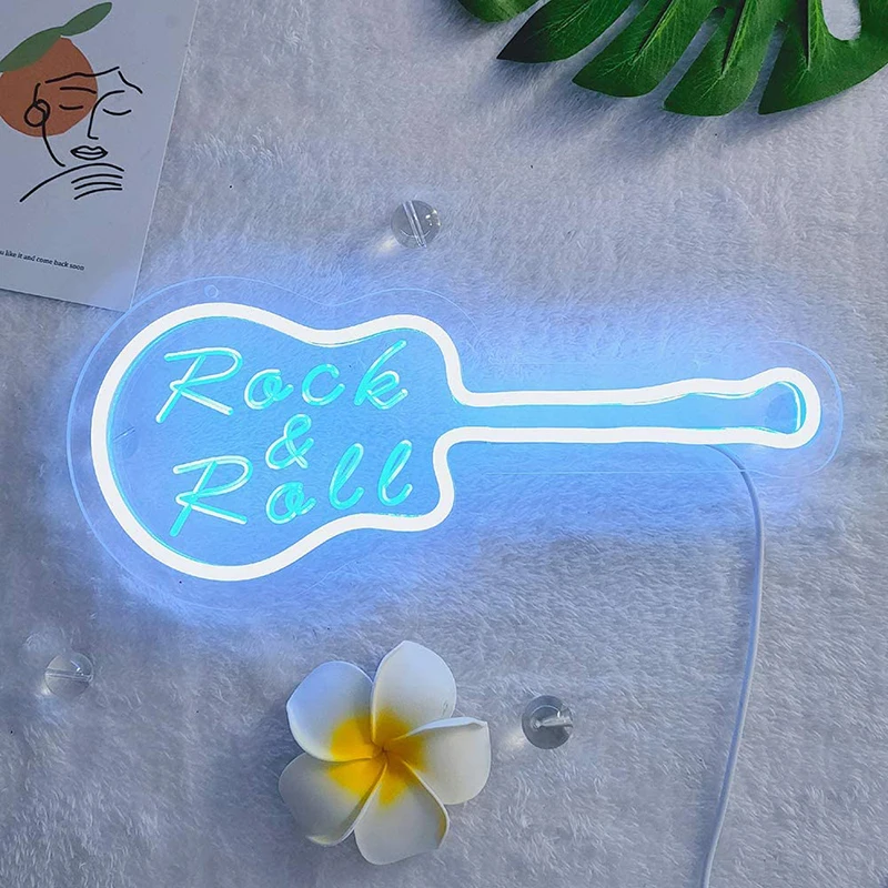 Divatla Brand Quality Assurance Low Voltage 5v Usb Guitar Neon Sign With Customized Color Neon light For Home Bedroom Decor