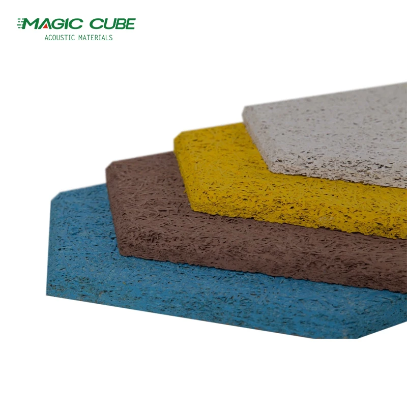 Colorful Interior Decorating Wood Wool Acoustics Panel / Soundproofing Materials