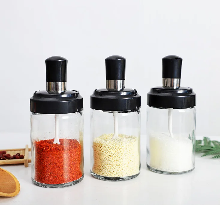 Food storage butter peanut condiments basting brush glass bottle Salt and shaker chili pepper set of cruet muddler honey use