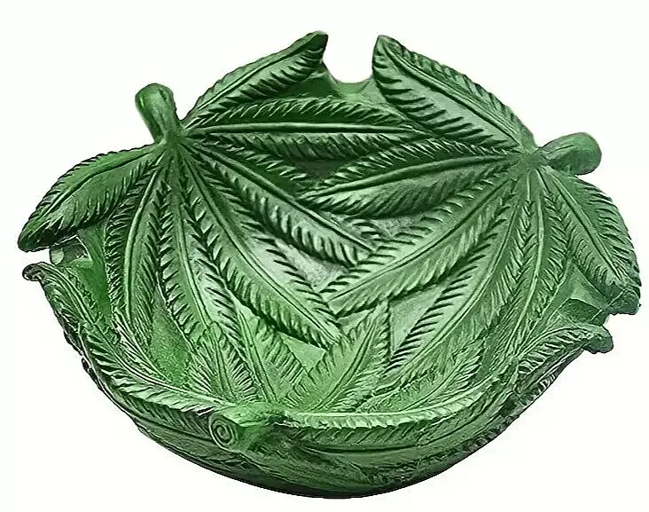 Creative Pattern Green Leaf Shape Tobacco Ashtray Resin Material Unique Tabletop Decorative Custom Home Cigarette Ashtray