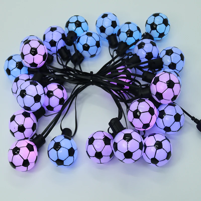 Wholesale Commercial LED Decorative String Light Battery Operated Football Fairy Soccer Ball for Sports Club & Bar Decoration