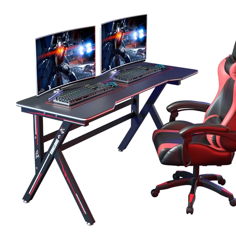 Low Price Customized logo Mesas De Gamers Gaming Desk Workstation Can Add Rgb Gaming Table Black Gamer Table PC Computer Desktop