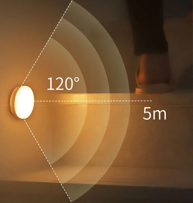 human body interaction activated pir motion sensor smart led kids bedroom wall night lights for home indoor modern electric lamp