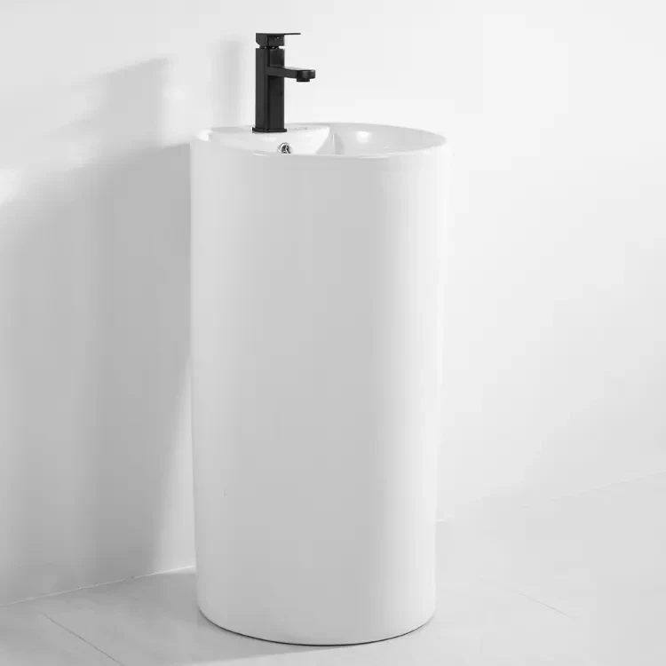 Ceramic sanitary wares washroom washbasin modern hand wash pedestal sink basin for bathroom