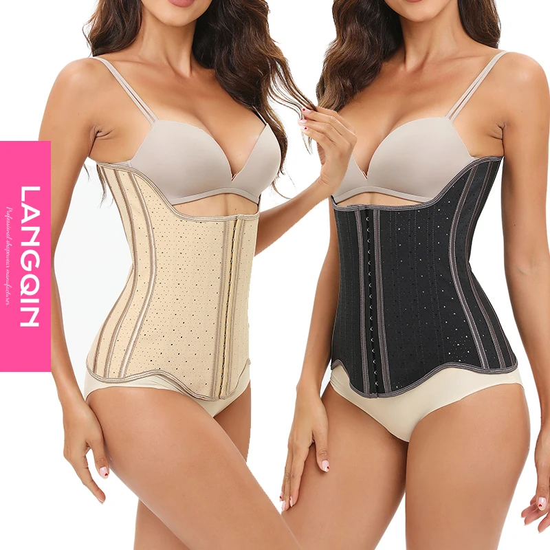 New Lengthening Steel Bone Corset Vendors Custom Private Label Plus Size Corset Hot Shaper Women Men Sweat Hook Waist Trainers