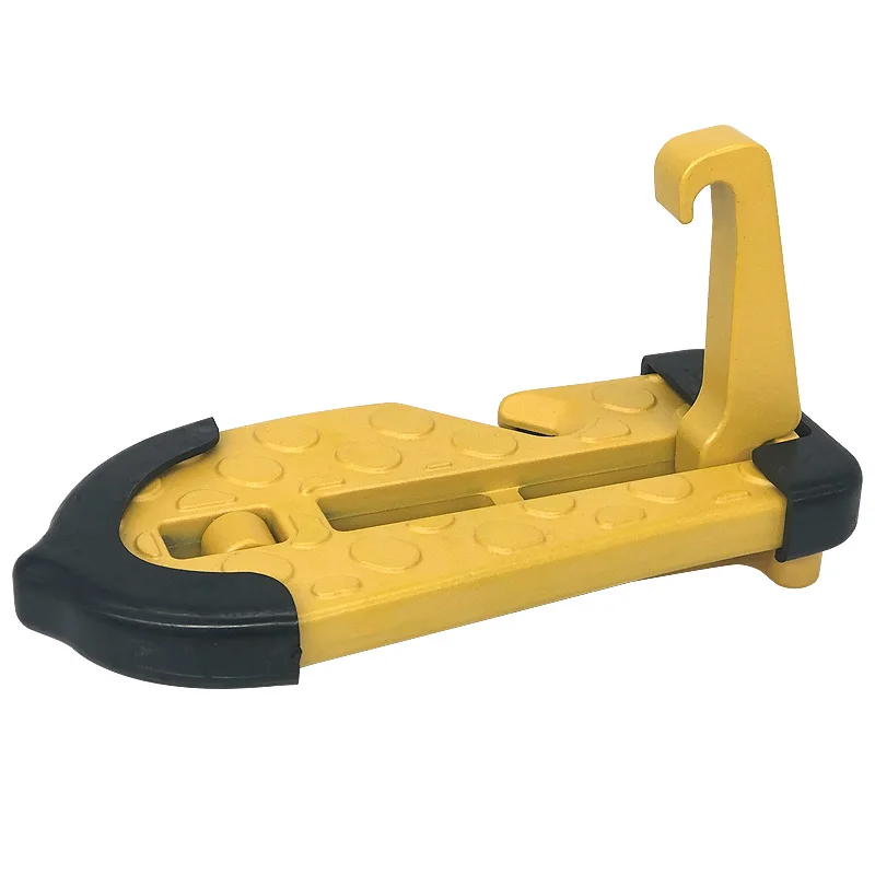 yellow Car Doorstep Door Step Vehicle Folding Ladder Foot Pegs Easy Access to Car Rooftop with Safety Hammer-yellow