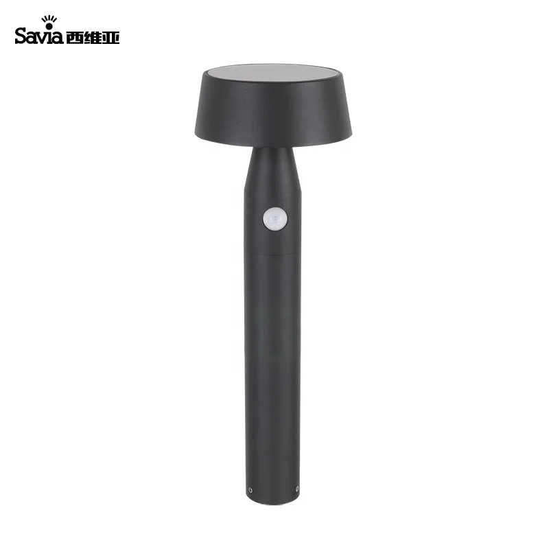 Savia Led Solar Motion Sensor Bollard Light For Outdoor Garden Landscape Lawn 1.5W IP54 No Wiring