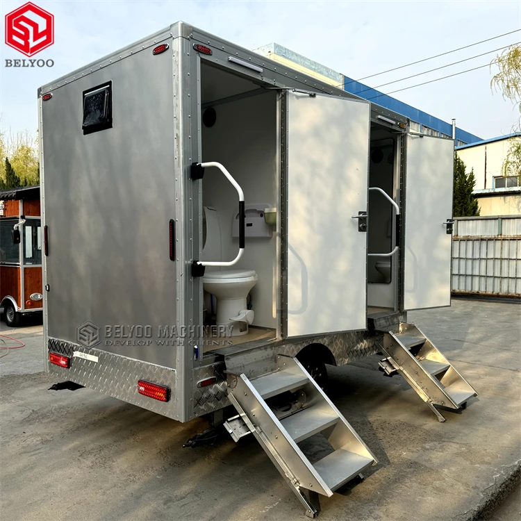 OEM/ODM Portable Toilet Moving House Construction Toilet Bowl Folding Mobile Outdoor Restroom Trailer