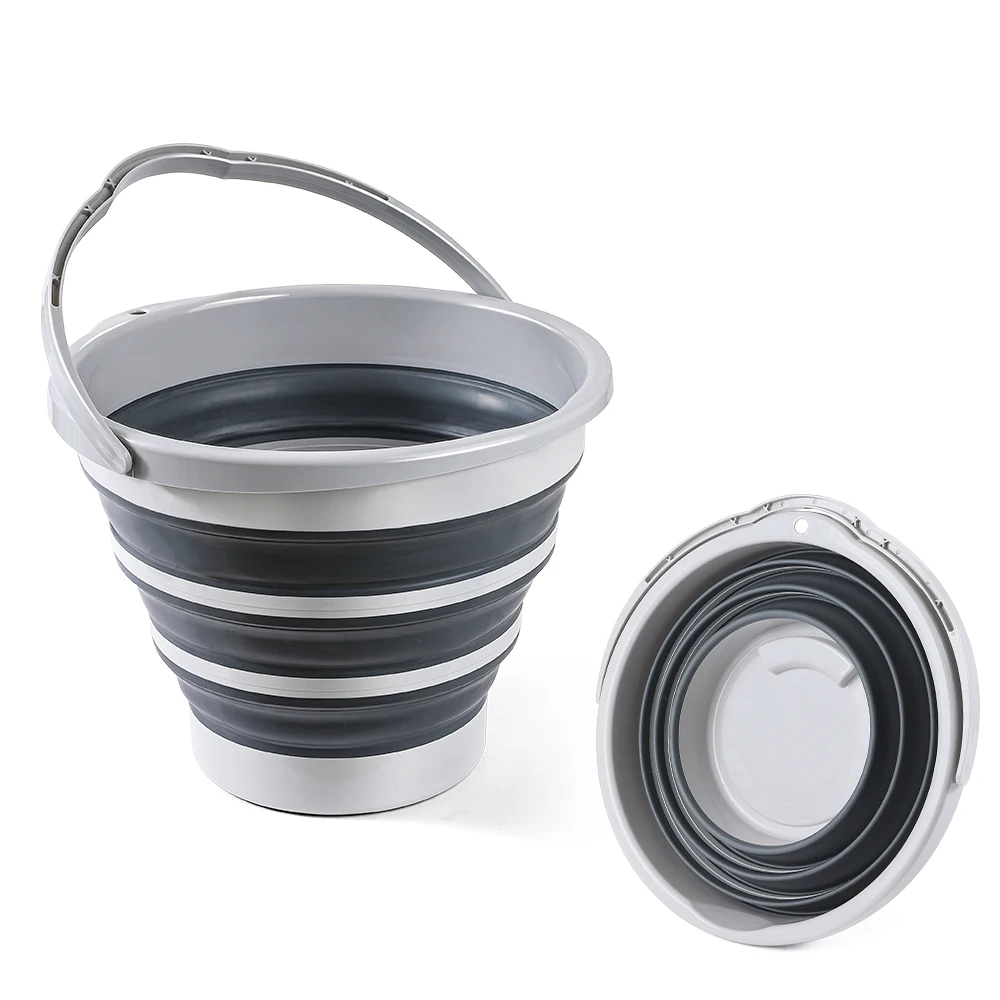 Foldable 10L 15L Silicone Washing Collapsible Mop Bucket Outdoor Fishing Camping Beach 10 Litre Plastic Water Folding Bucket