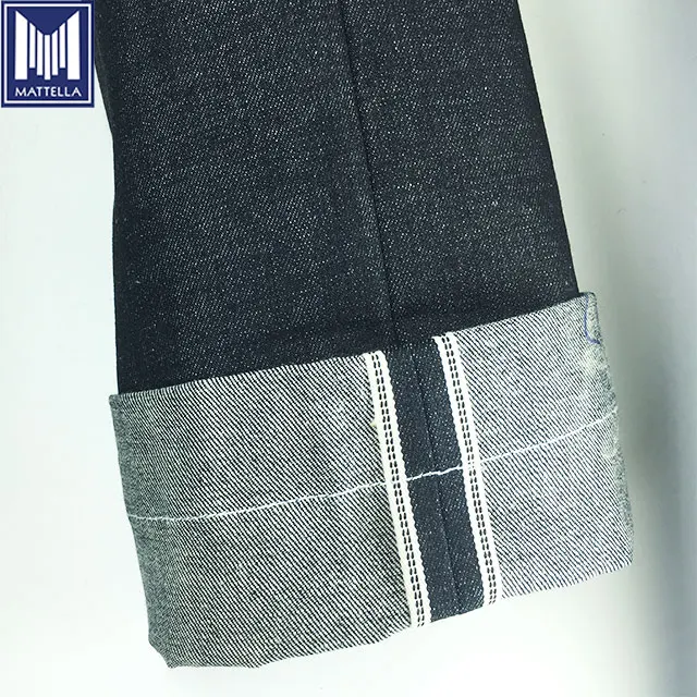 vintage japanese 13~14 oz indigo fabric black color selvedge line denim jeans fabric wholesale los angeles for men jacket jean