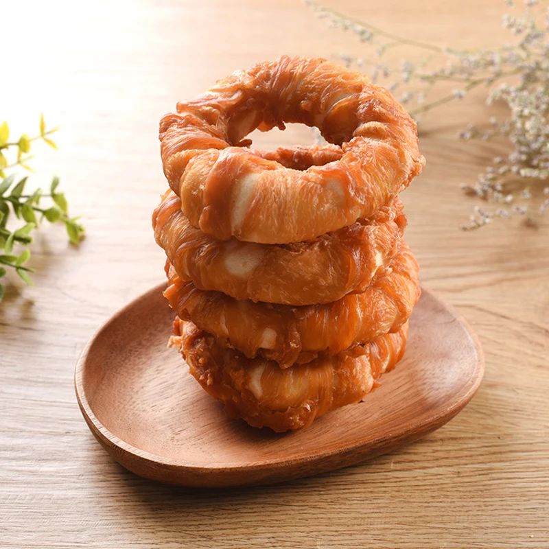 
Dog Food Dog Chews Rawhide Ring with Chicken Wrap Bully Sticks Dog Treats Training Snacks 