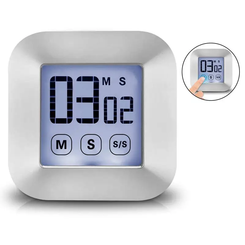 
LCD Digital Square Megnet Bracket Wall and Table Timer 