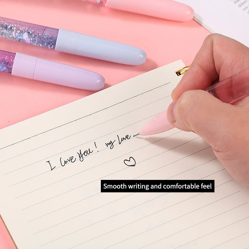 New style rainbow Pony Fairy Quicksand Pen Shiny Luminous Neutral pen Korean Stationery School Supplies For Girls Gel Pens