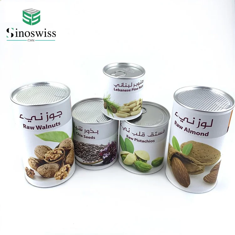 Custom Food packing Paper tube container walnut betel cashew nuts packaging box