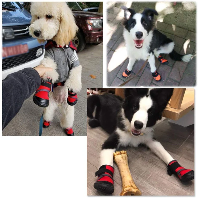 New Outdoor Keep Warm Non-Slip Big Pet Boots Dog Shoes Waterproof Booties for Outdoor Dog Shoes for Medium to Large Dogs