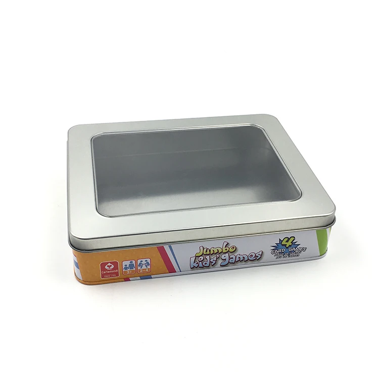 Hot Sale Square Metal Tin Box With Clear PVC Window Storage Boxes Metal Tin Boxes With Foam