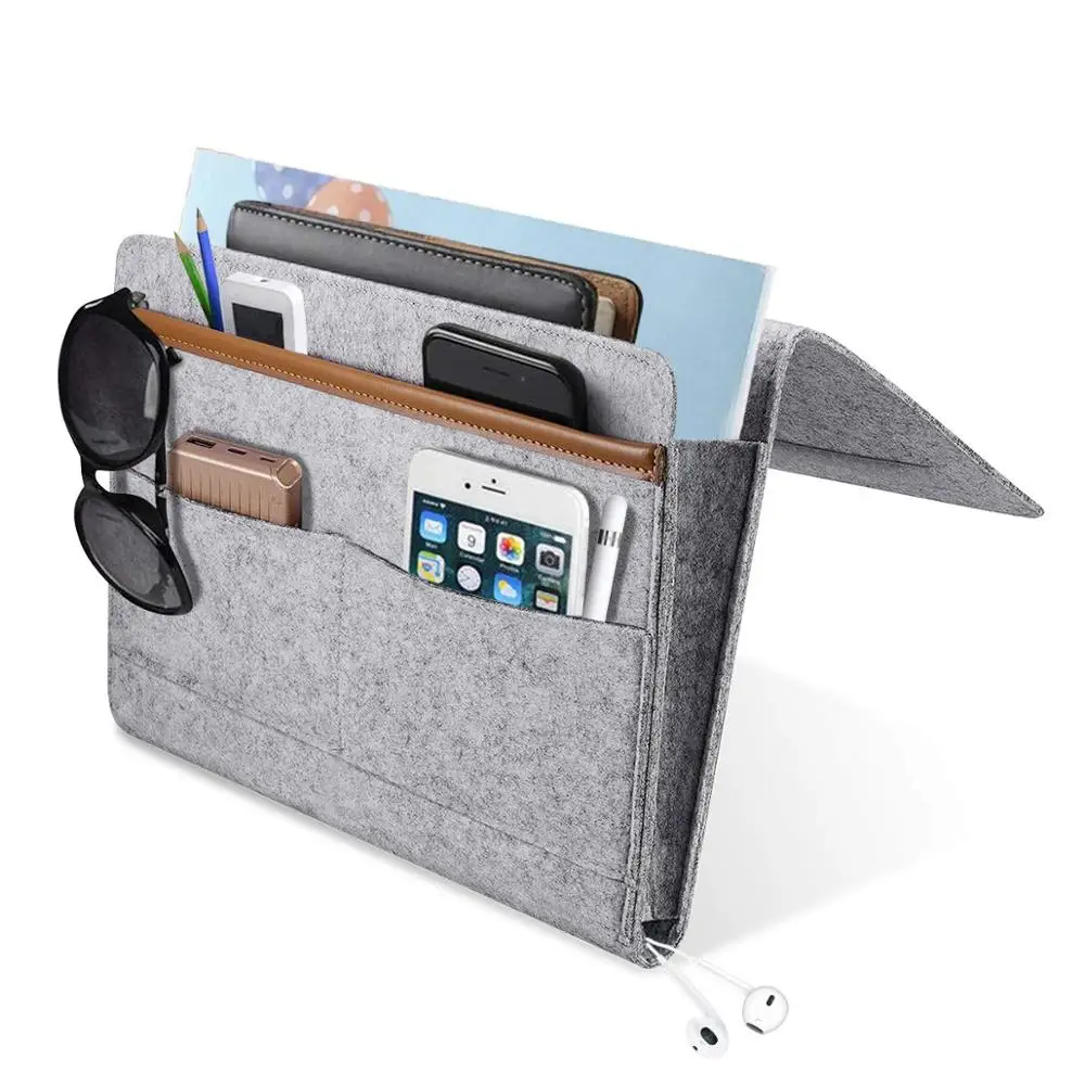 Felt Bedside Caddy Bedside Chair Hanging Storage Organizer for Holding Laptop Magazines
